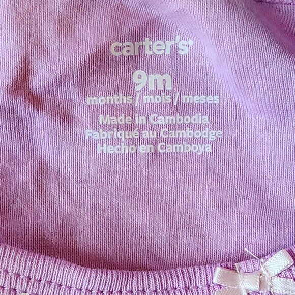 NWT Carter’s Baby Girls Purple Shark Romper Size 9 Months - Picture 5 of 5